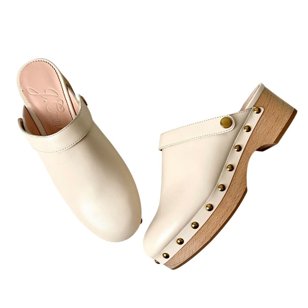 J. Crew Convertible leather clog with brass studs
